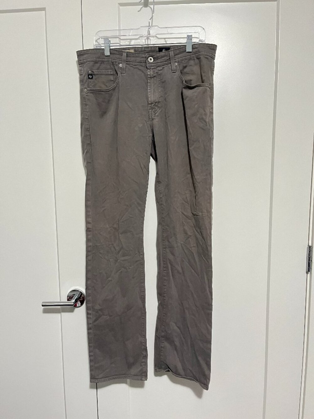 AG Adriano Goldschmied Size 34 Grey The Protégé Straight Leg Jeans